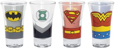 DC Comics Justice League of America 4-teiliges Schnapsglas-Set von Half Moon Bay